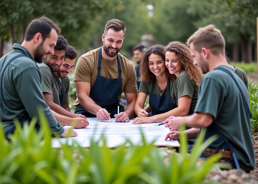 Equipo de Cascada Verde Creations trabajando en Barcelona