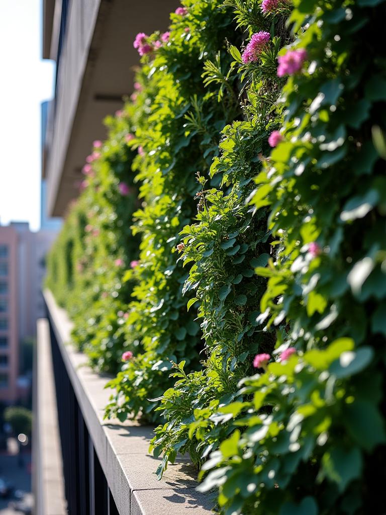 Jardín vertical en balcón barcelonés